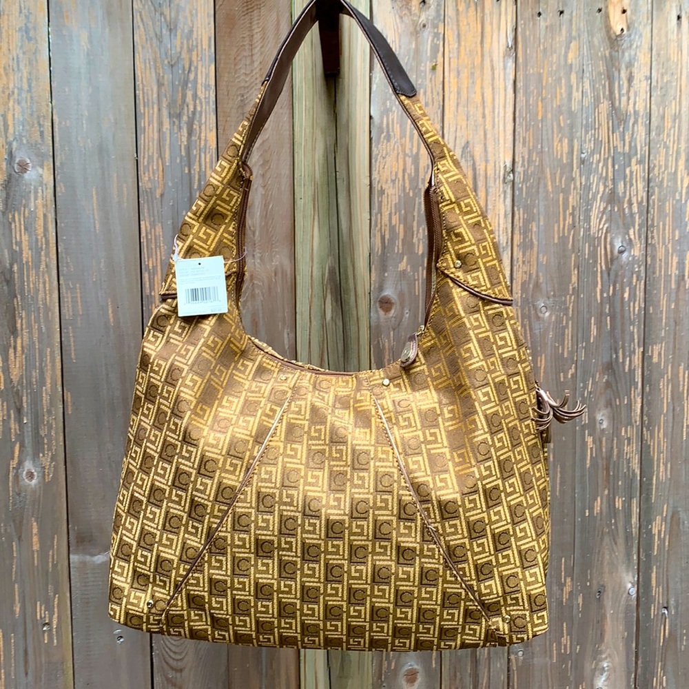 Liz Claiborne metallic hobo style signature pattern bag - NEW